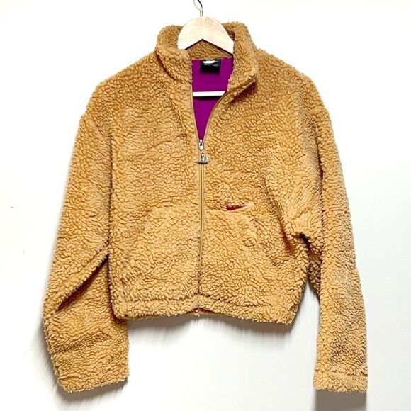 NWOT NIKE Sportswear Swoosh Sherpa Fleece Teddy Jacket CU6639 Sz XS - Picture 6 of 11